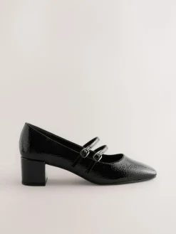 Next Forever Comfort® Round Toe Mary Jane Block Heels Black