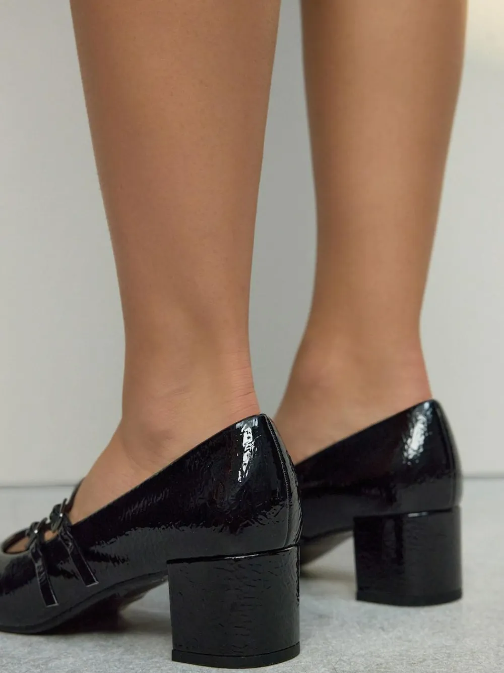Next Forever Comfort® Round Toe Mary Jane Block Heels Black