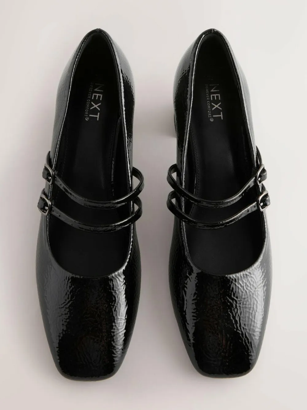 Next Forever Comfort® Round Toe Mary Jane Block Heels Black