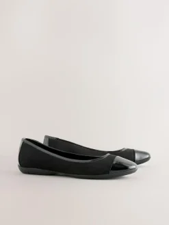 Next Black Forever Comfort® Toe Cap Ballerina Shoes^Women Flats