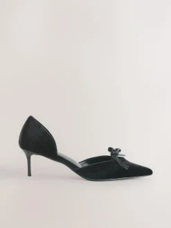 Discount Next Forever Comfort® Velvet Bow Pointed Toe Two Part Heels Black