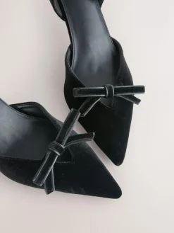 Discount Next Forever Comfort® Velvet Bow Pointed Toe Two Part Heels Black