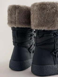 Next Black Forever Comfort® Water Repellent Finish Faux Fur Lined Boots^Women Boots & Wellies|Boots