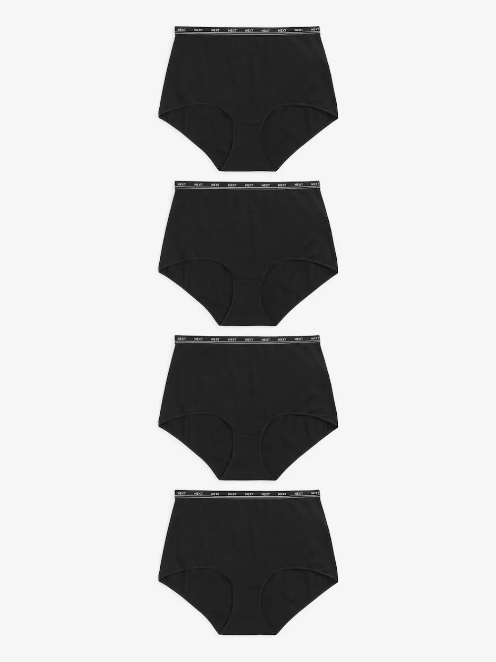 Next Black Full Brief Cotton Logo Knickers 4 Pack^Women All Lingerie|Panties