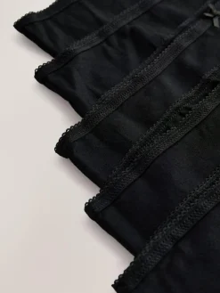 Next Black Full Brief Cotton Rich Knickers 5 Pack^Women Panties|All Lingerie