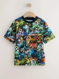 Next Relaxed Fit Short Sleeve All-Over Print T-Shirt (3-16yrs)^BOY T-Shirts