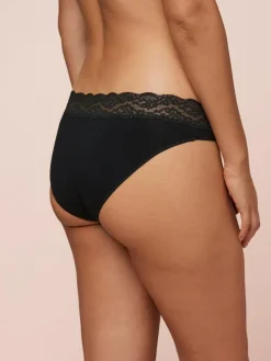 Next Black High Leg Cotton Lace Knickers 4 Pack^Women Panties|All Lingerie