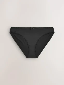 Next High Leg Microfibre Knickers 7 Pack Black