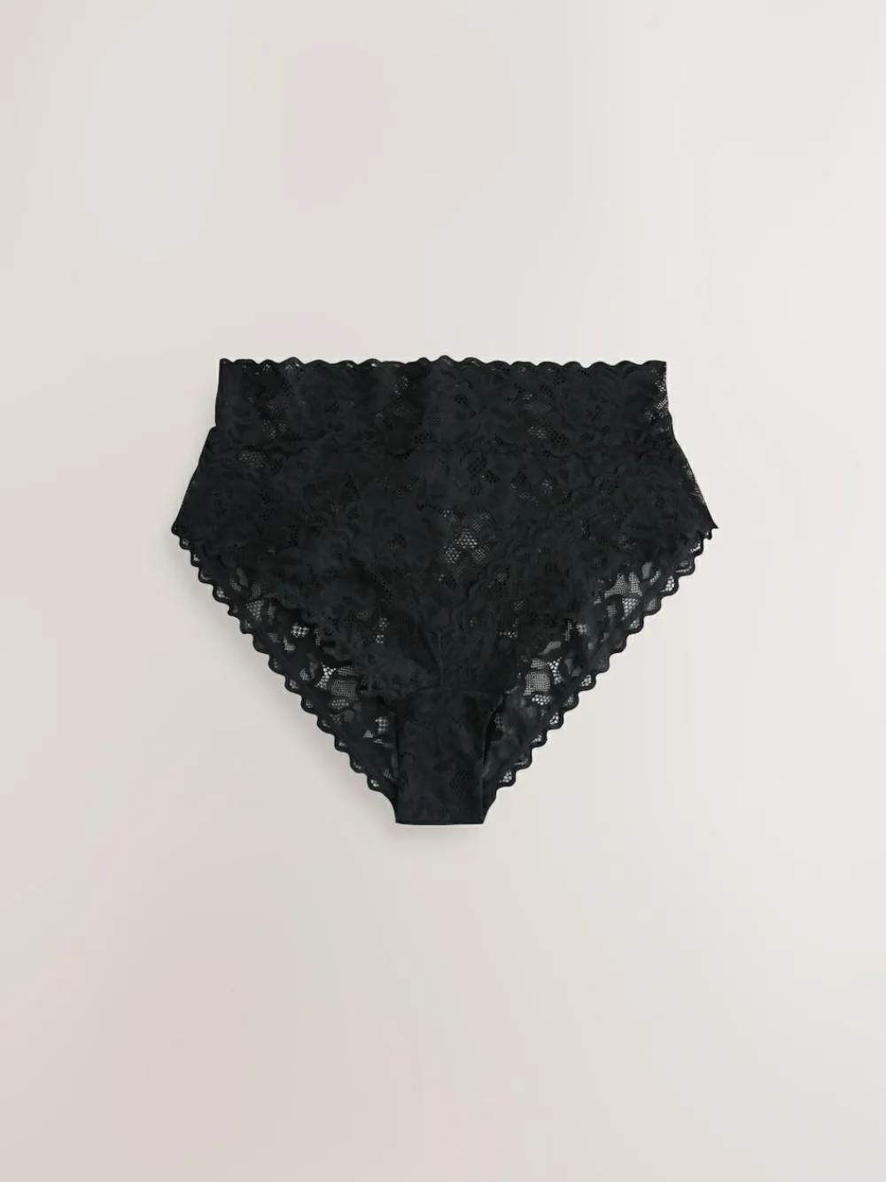 Clearance Next High Waist High Leg All Over Lace Knickers 3 Pack Black