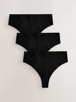 Next High Waisted Thong No VPL Comfort Knickers 3 Pack^Women Panties|All Lingerie