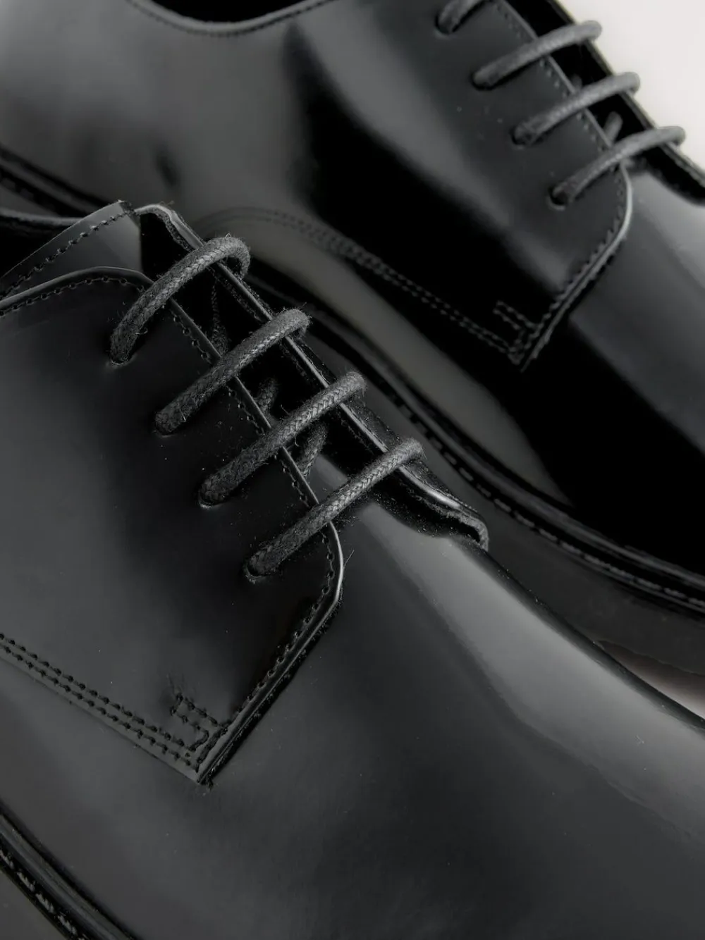 Outlet Next Hi-Shine Leather Derby Shoes Black