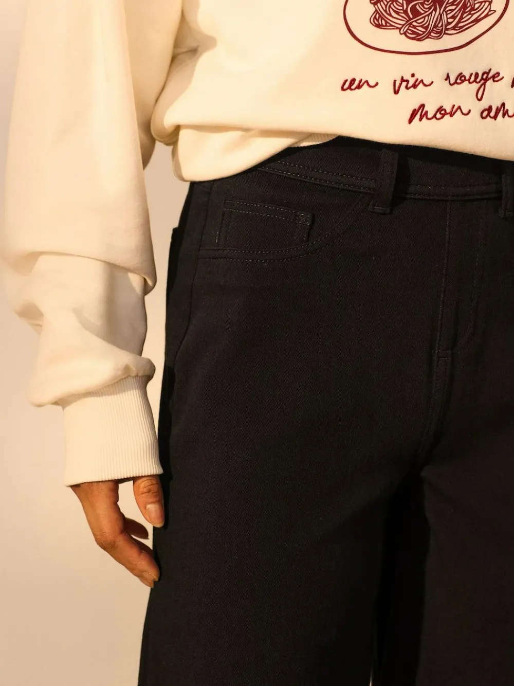 Next Jersey Denim Wide Leg Trousers^Women Jeans|Jeans