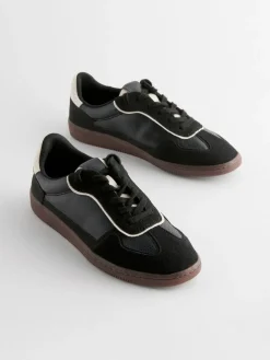 Next Black Lace-Up Trainers^Women Wide Fit & Extra Wide Fit|Sneakers