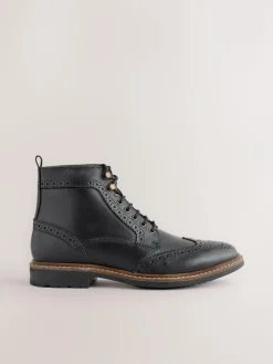 Discount Next Leather Brogue Boots Black