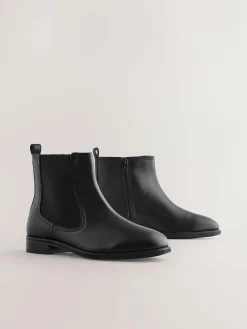 Sale Next Extra Wide Fit Forever Comfort® Chelsea Ankle Boots Black Leather