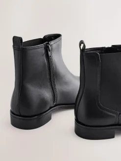 Sale Next Extra Wide Fit Forever Comfort® Chelsea Ankle Boots Black Leather
