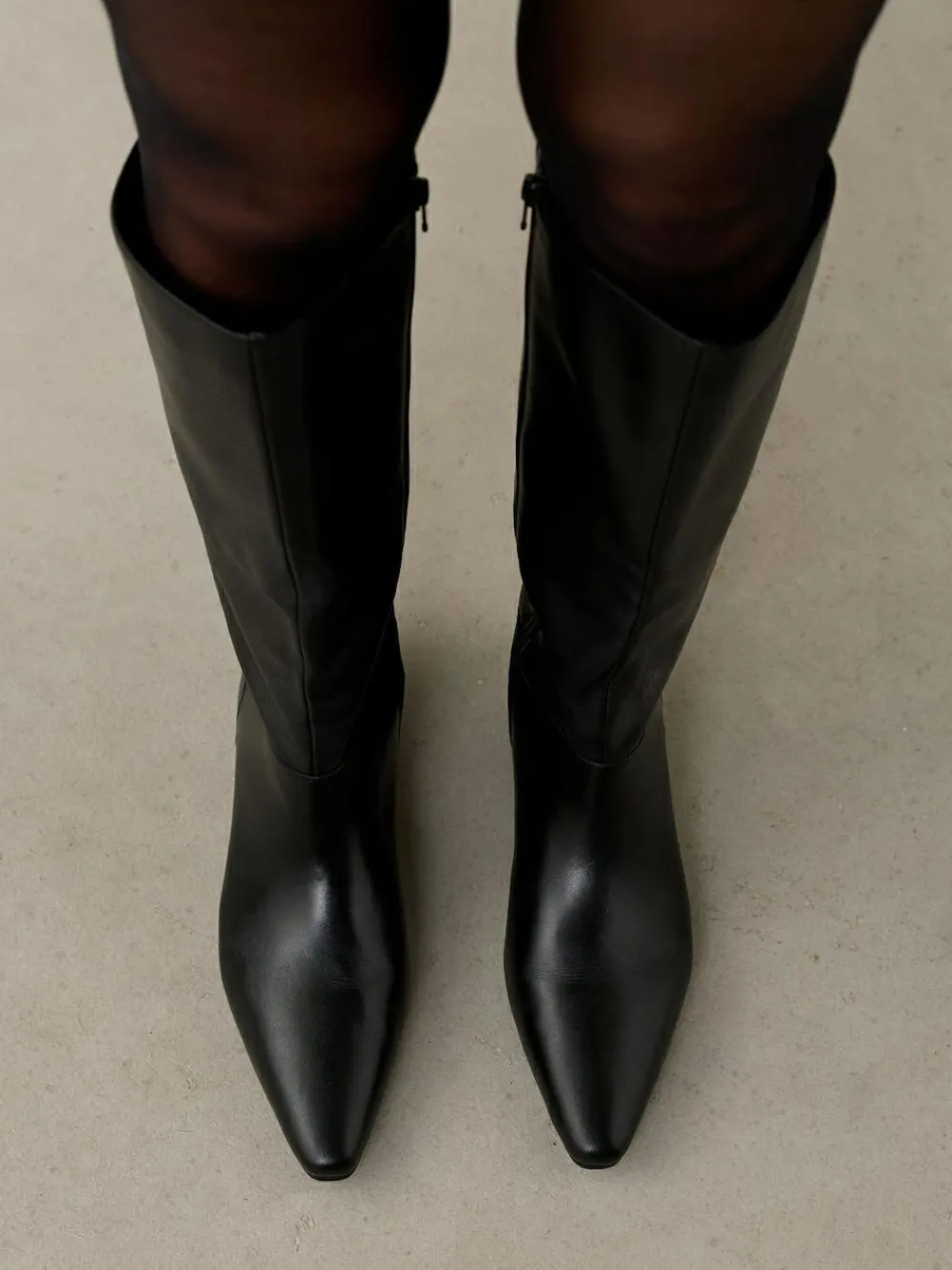 Sale Next Forever Comfort® Flat Chisel Toe Knee High Boots Black Leather