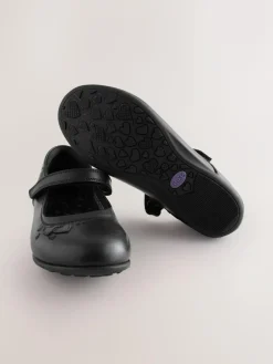 Next Black Leather Wide Fit (G) Mary Jane School Shoes^ Shoes