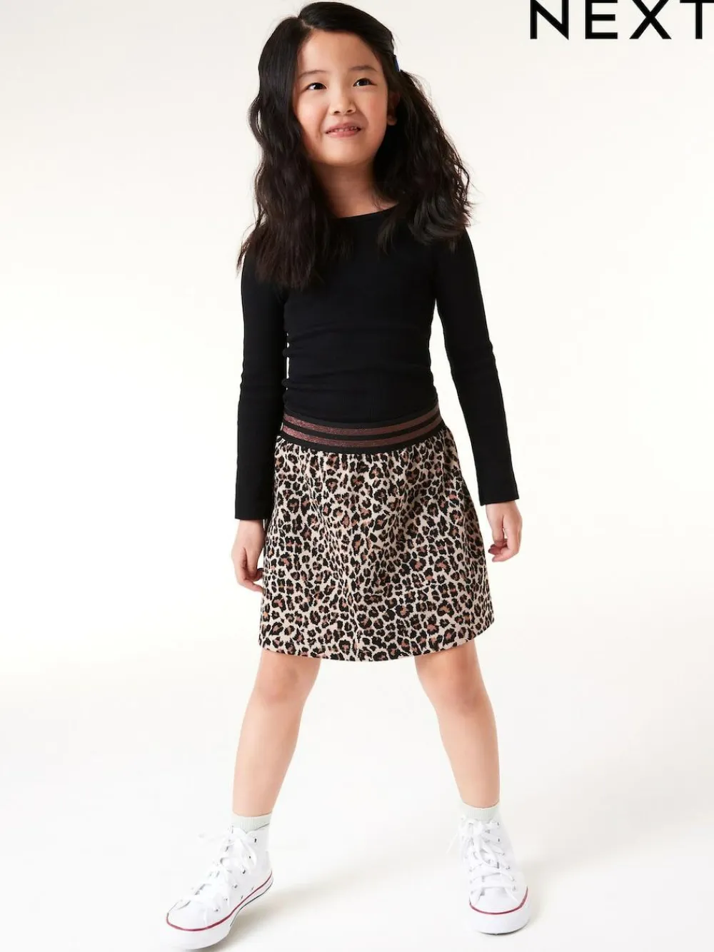 Next Black Long Sleeve Ribbed Top (3-16yrs)^ Nightwear|Tops
