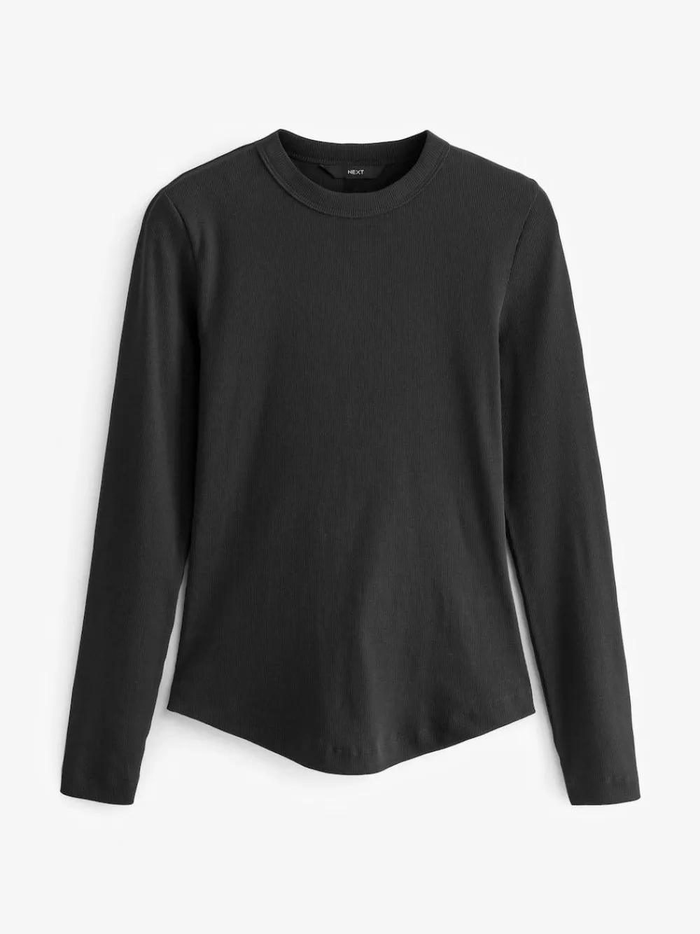 Sale Next Black Long Sleeve Ribbed Crew Neck Top