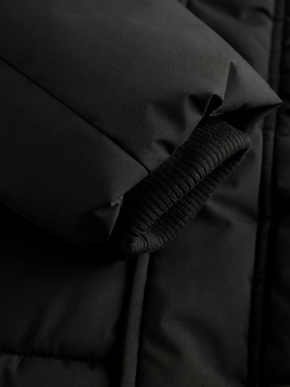 Next Black Longline Shower Resistant Padded Coat (3-17yrs)^BOY Coats & Jackets|Snowsuits & Coats
