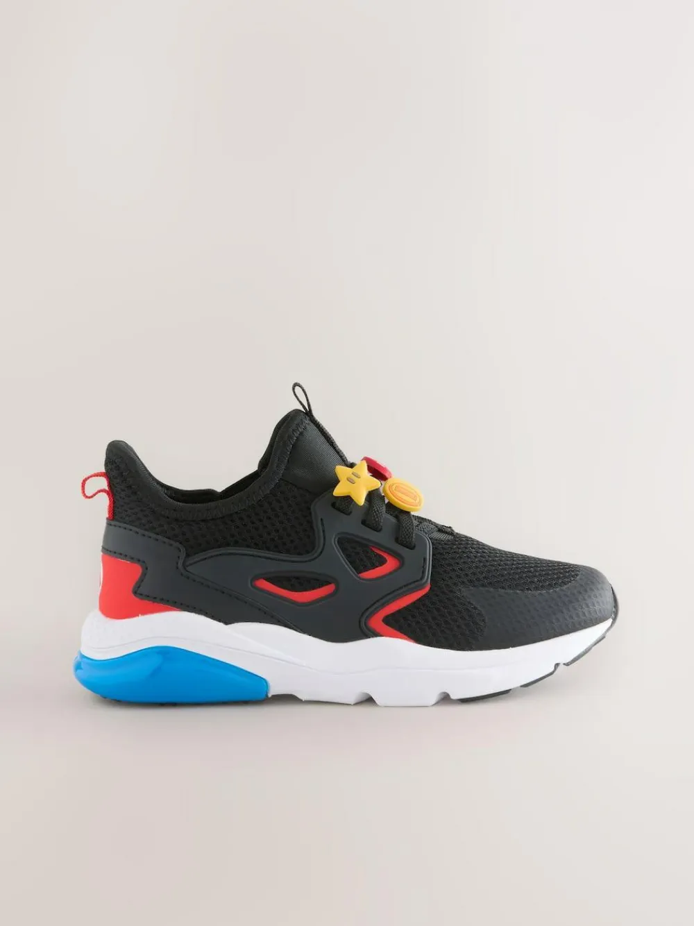 Best Next Black Mario Elastic Lace Trainers