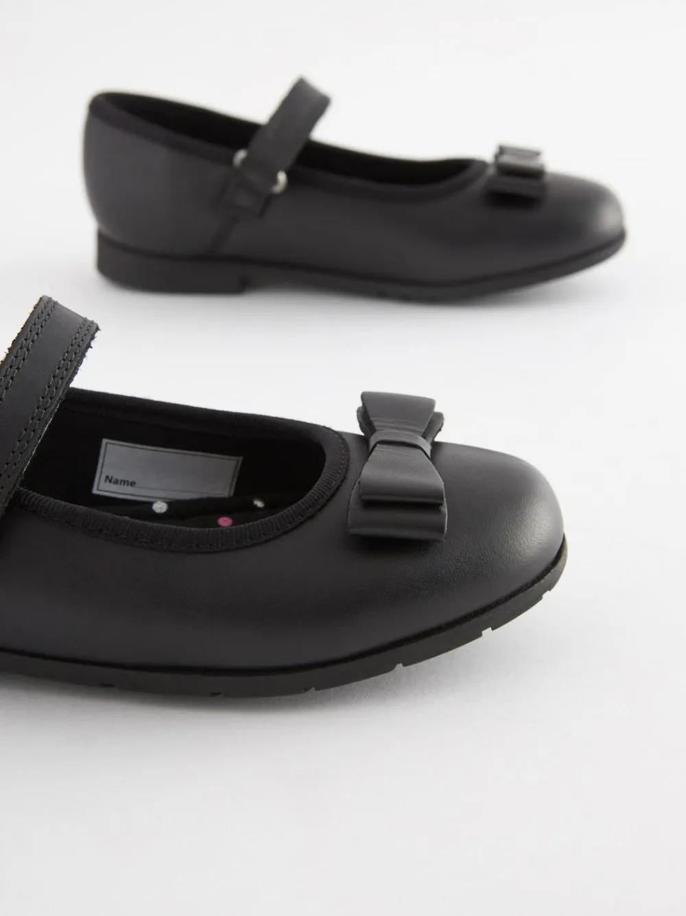 Discount Next Black Matt Standard Fit (F) School Leather Bow Mary Jane Shoes