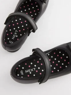 Discount Next Black Matt Standard Fit (F) School Leather Bow Mary Jane Shoes