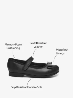 Discount Next Black Matt Standard Fit (F) School Leather Bow Mary Jane Shoes