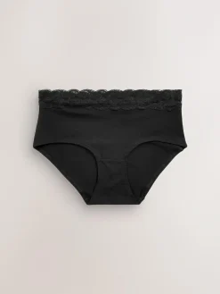 Next Midi Cotton Lace Knickers 4 Pack^Women Panties|All Lingerie