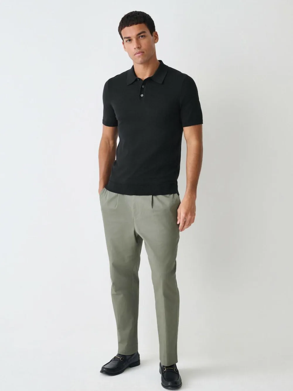 Next Muscle Fit Cotton Rich Short Sleeve Knit Polo Shirt^ Tops & T-Shirts|Knitwear