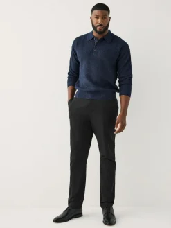 Sale Next Muscle Fit N.Premium Smart Cotton TENCEL™ Lyocell Blend Chinos With Comfort Waistband Black