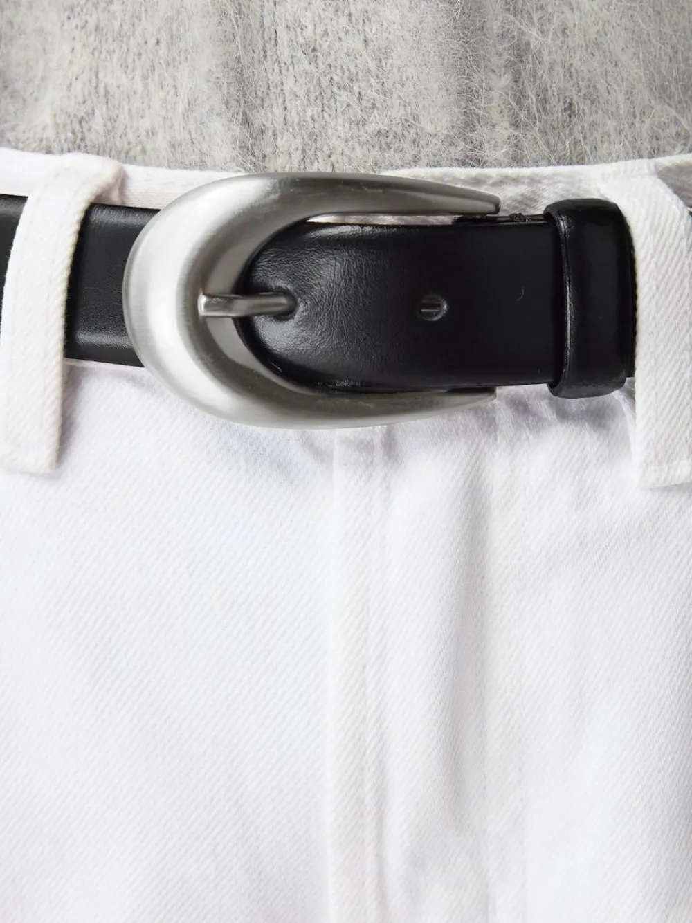 Discount Next Black N. Premium Made In Italy Curve Buckle Leather Belt