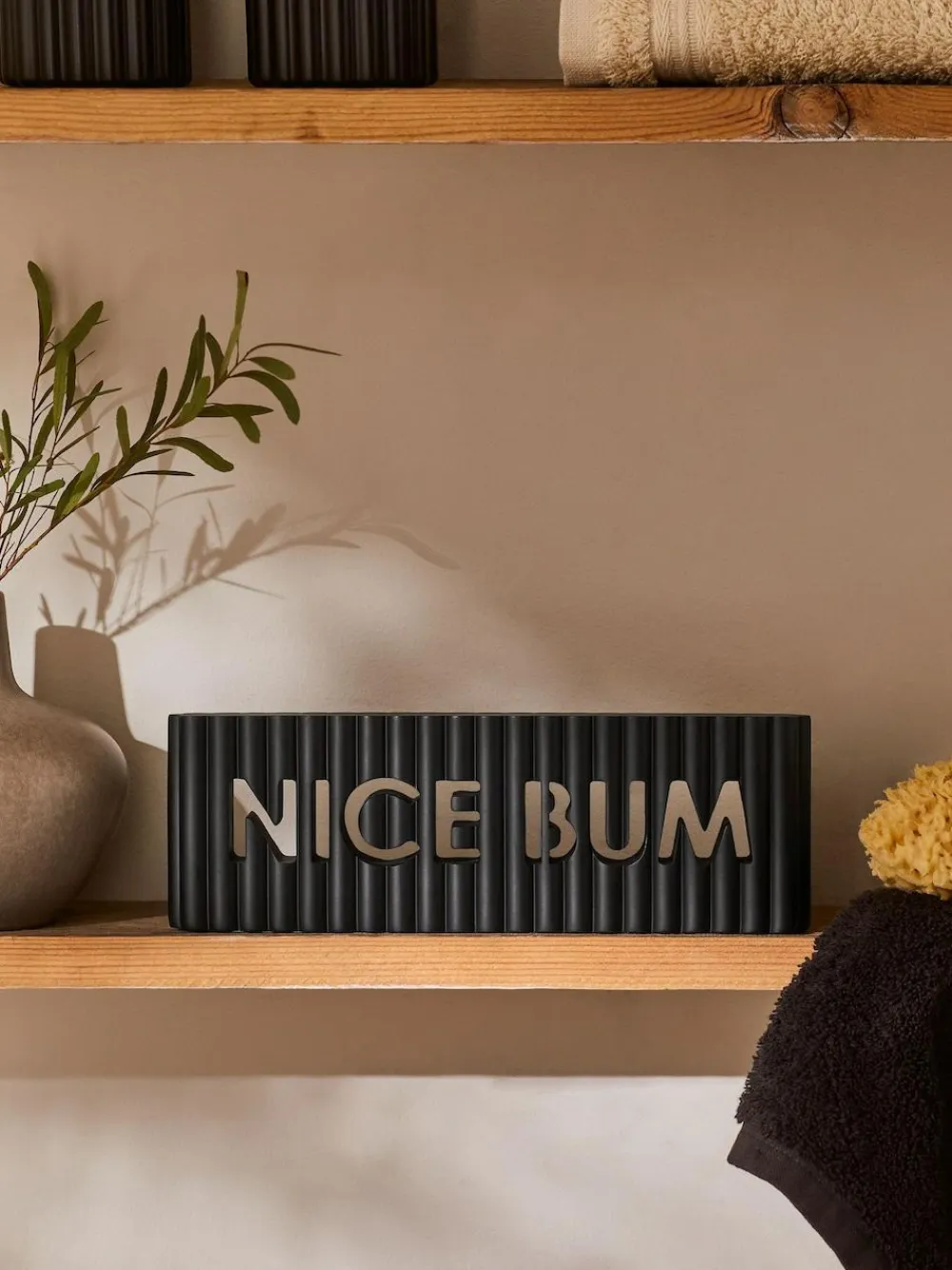 Sale Next Rib Word Block Ornament Black Nice Bum