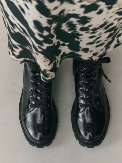 Best Next Black Patent Extra Wide Fit Forever Comfort® Lace-Up Boots