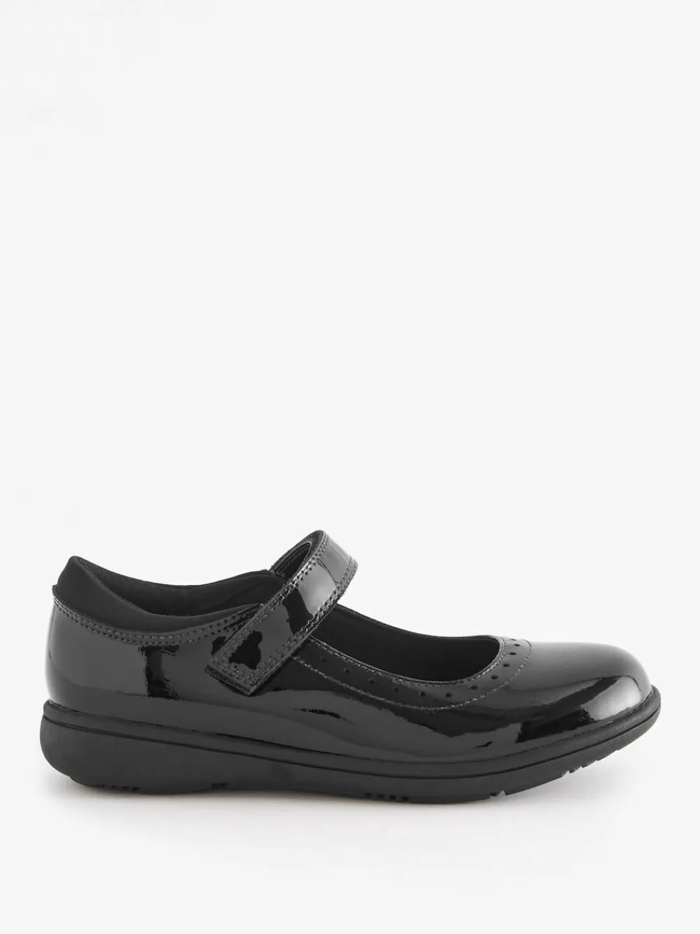 Next Black Patent Narrow Fit (E) School Leather Brogue Detail Mary Jane Shoes^ Shoes