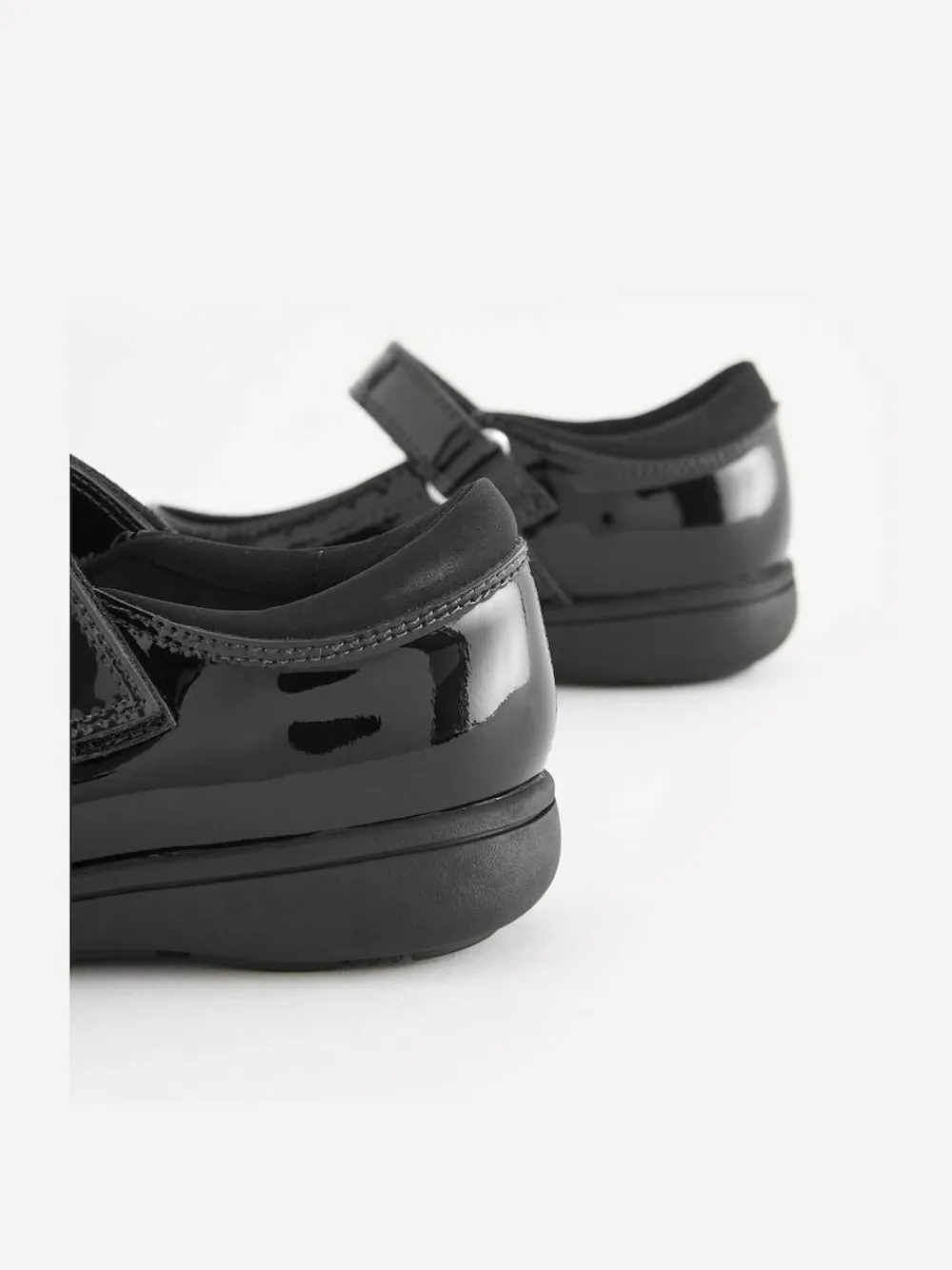 Next Black Patent Narrow Fit (E) School Leather Brogue Detail Mary Jane Shoes^ Shoes
