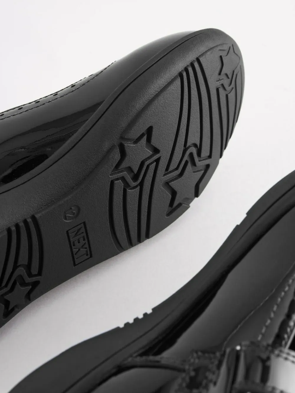 Next Black Patent Narrow Fit (E) School Leather Brogue Detail Mary Jane Shoes^ Shoes