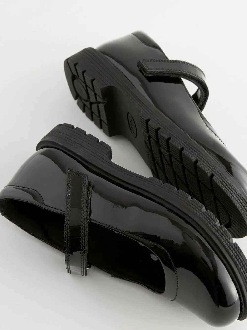 Next Black Patent Standard Fit (F) School Leather Chunky Mary Jane Shoes^ Shoes