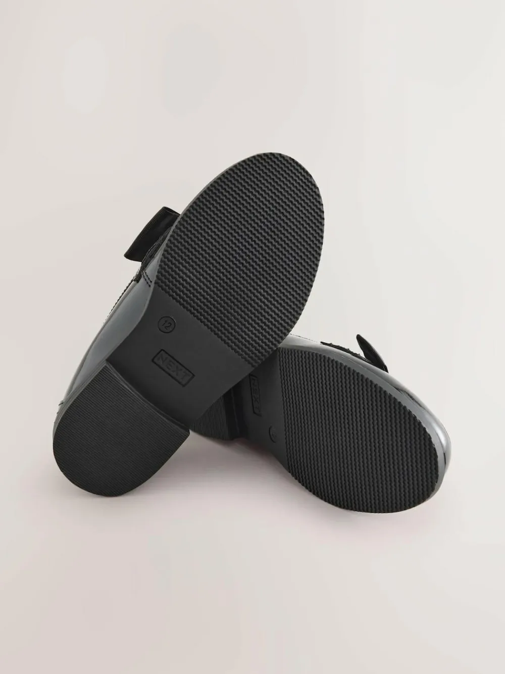 Next Black Patent Standard Fit (F) Leather Bow Loafer School Shoes^ Shoes