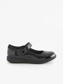 Best Next Black Patent Standard Fit (F) School Leather Brogue Detail Mary Jane Shoes