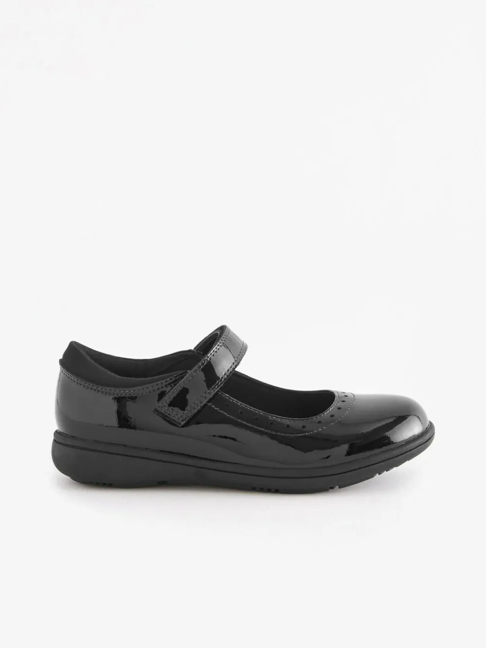 Best Next Black Patent Standard Fit (F) School Leather Brogue Detail Mary Jane Shoes