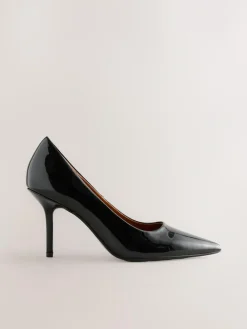 Clearance Next Standard/Wide Fit Forever Comfort® Point Toe Court Heels Black Patent