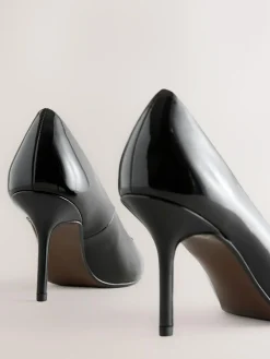 Clearance Next Standard/Wide Fit Forever Comfort® Point Toe Court Heels Black Patent