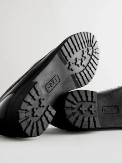 Discount Next Patent Tassel Hardware Detail Loafers Black