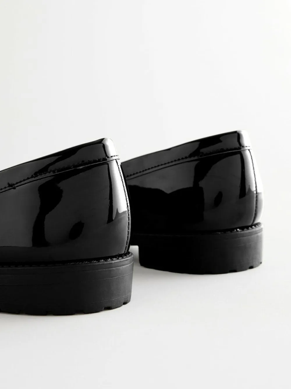 Discount Next Patent Tassel Hardware Detail Loafers Black