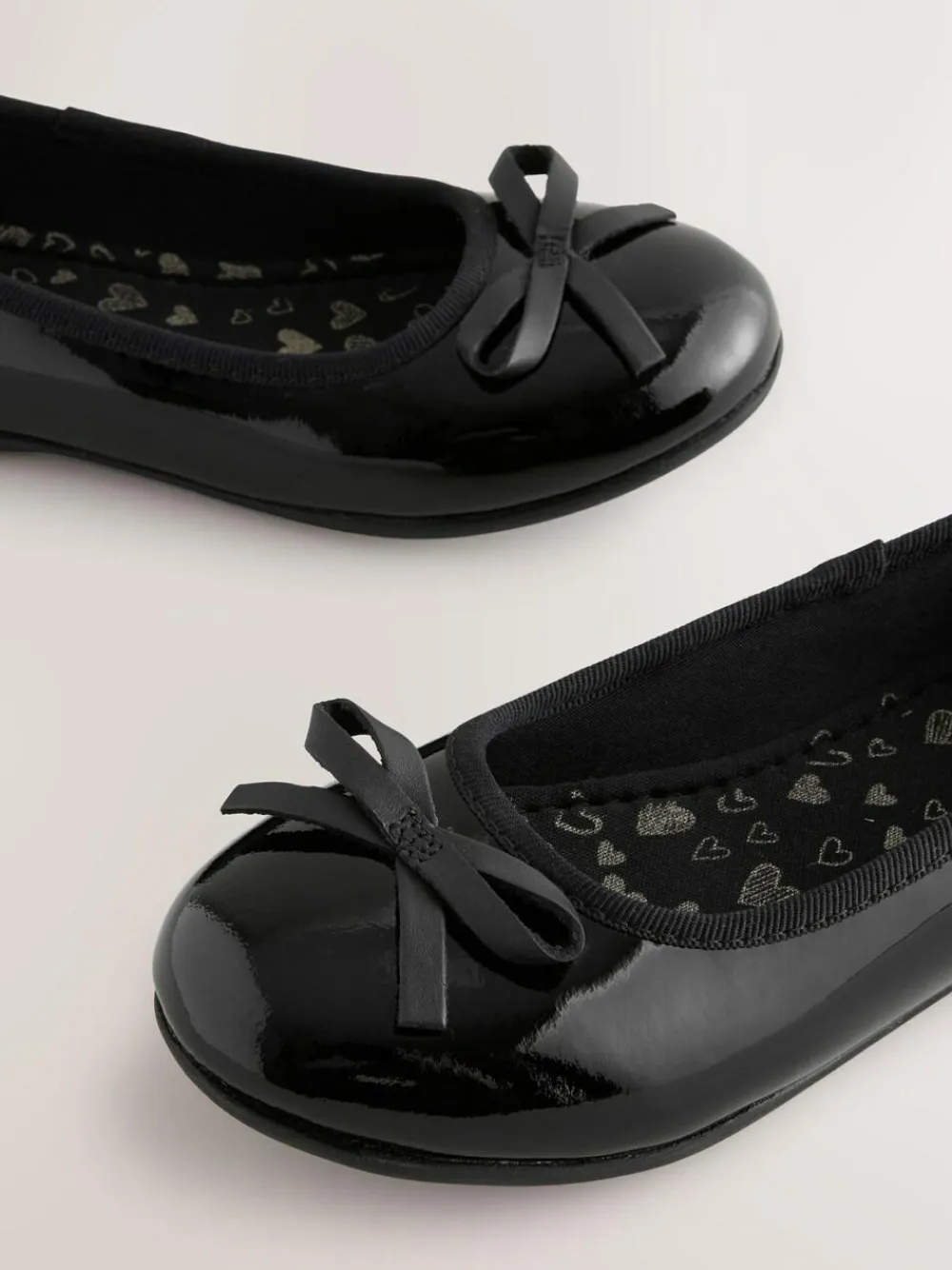 Sale Next Wide Fit (G) Leather Ballerina School Shoes Black Patent