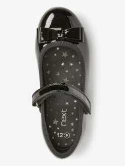 Discount Next Black Patent Wide Fit (G) School Leather Bow Mary Jane Shoes