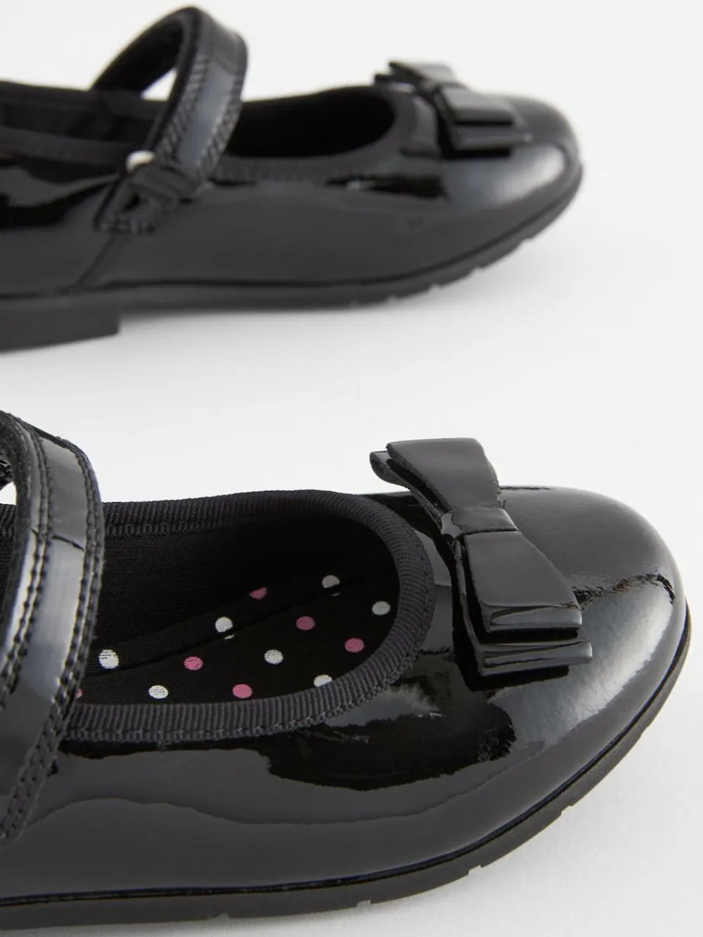 Discount Next Black Patent Wide Fit (G) School Leather Bow Mary Jane Shoes