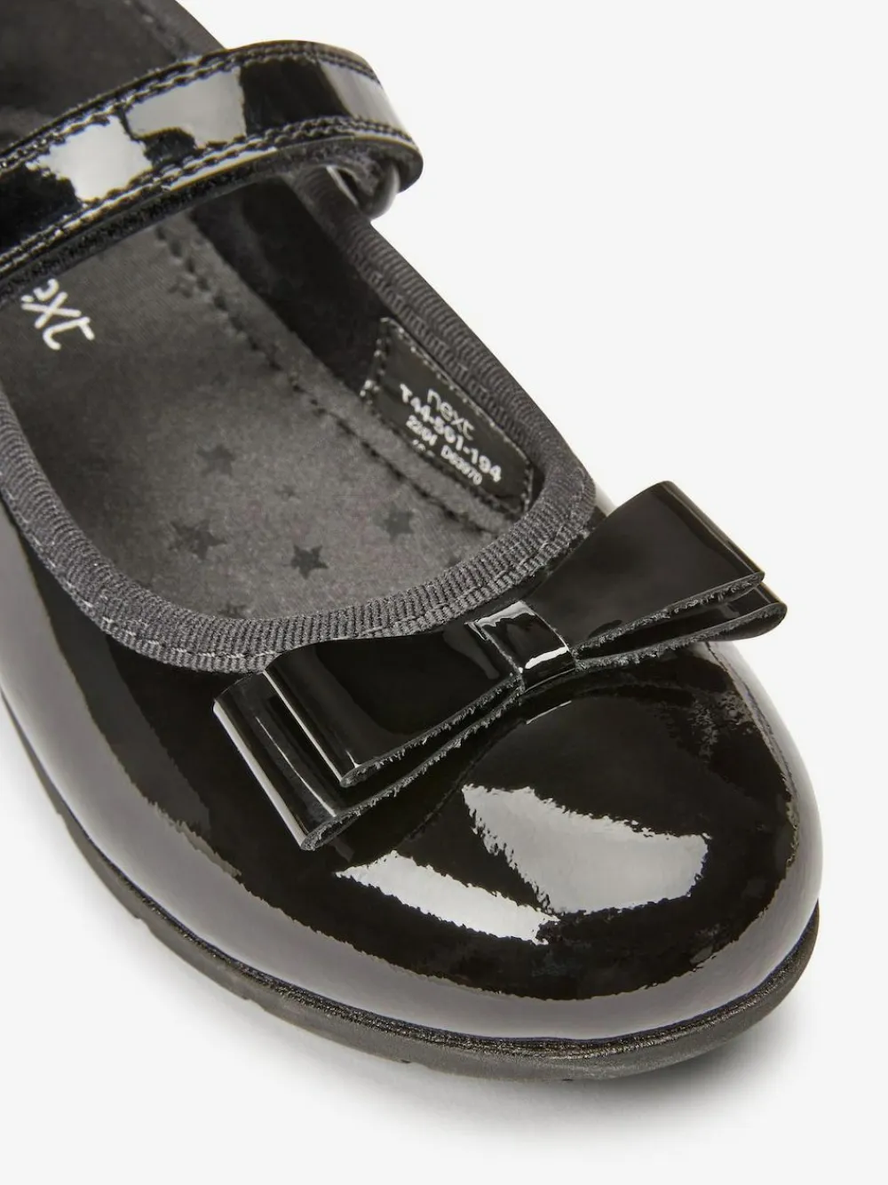 Discount Next Black Patent Wide Fit (G) School Leather Bow Mary Jane Shoes